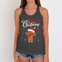 Merry Christmas Gingerbread Xmas Christmas Cookie Bakers Women's Knotted Racerback Tank