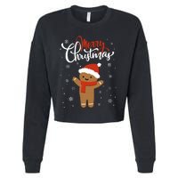 Merry Christmas Gingerbread Xmas Christmas Cookie Bakers Cropped Pullover Crew