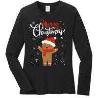 Merry Christmas Gingerbread Xmas Christmas Cookie Bakers Ladies Long Sleeve Shirt