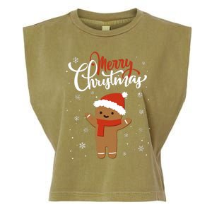 Merry Christmas Gingerbread Xmas Christmas Cookie Bakers Garment-Dyed Women's Muscle Tee