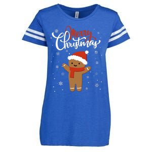 Merry Christmas Gingerbread Xmas Christmas Cookie Bakers Enza Ladies Jersey Football T-Shirt