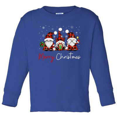 Merry Christmas Gnome Family Matching Pjs Christmas Gnome Toddler Long Sleeve Shirt