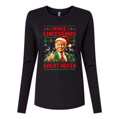 Make Christmas Great Again Pajamas Xmas Trump Santa Ugly Womens Cotton Relaxed Long Sleeve T-Shirt