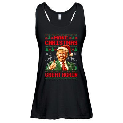 Make Christmas Great Again Pajamas Xmas Trump Santa Ugly Ladies Essential Flowy Tank