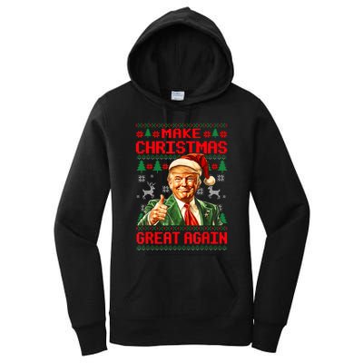 Make Christmas Great Again Pajamas Xmas Trump Santa Ugly Women's Pullover Hoodie