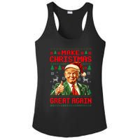 Make Christmas Great Again Pajamas Xmas Trump Santa Ugly Ladies PosiCharge Competitor Racerback Tank