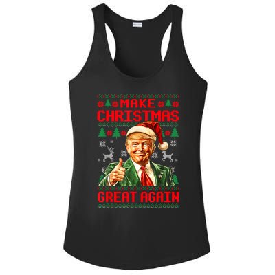 Make Christmas Great Again Pajamas Xmas Trump Santa Ugly Ladies PosiCharge Competitor Racerback Tank