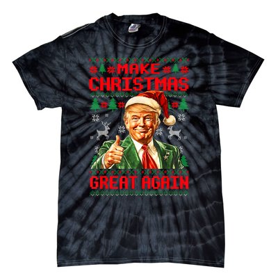 Make Christmas Great Again Pajamas Xmas Trump Santa Ugly Tie-Dye T-Shirt