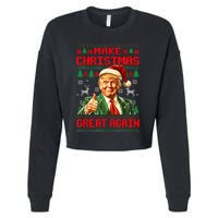 Make Christmas Great Again Pajamas Xmas Trump Santa Ugly Cropped Pullover Crew