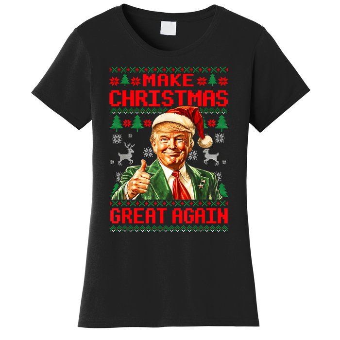 Make Christmas Great Again Pajamas Xmas Trump Santa Ugly Women's T-Shirt