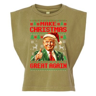 Make Christmas Great Again Pajamas Xmas Trump Santa Ugly Garment-Dyed Women's Muscle Tee