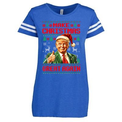 Make Christmas Great Again Pajamas Xmas Trump Santa Ugly Enza Ladies Jersey Football T-Shirt