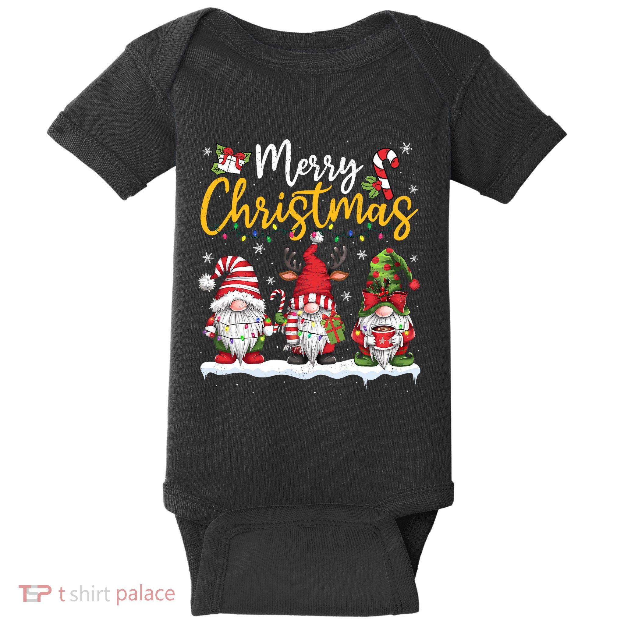 Merry Christmas Gnomes Lover Xmas Family Baby Bodysuit