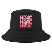 Merry Christmas Groovy Retro Lightning Bolt Cool Comfort Performance Bucket Hat