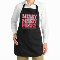 Merry Christmas Groovy Retro Lightning Bolt Apron