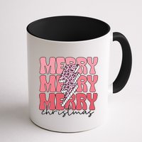 Merry Christmas Groovy Retro Lightning Bolt Mug