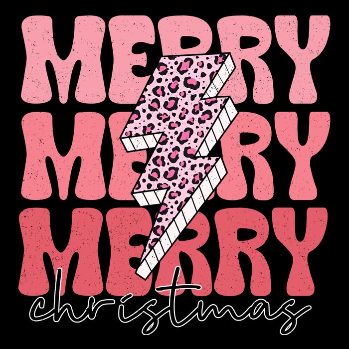 Merry Christmas Groovy Retro Lightning Bolt Drawstring Bag