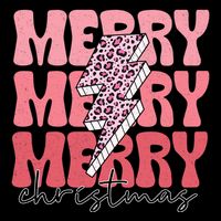 Merry Christmas Groovy Retro Lightning Bolt Ladies Essential Flowy Tank