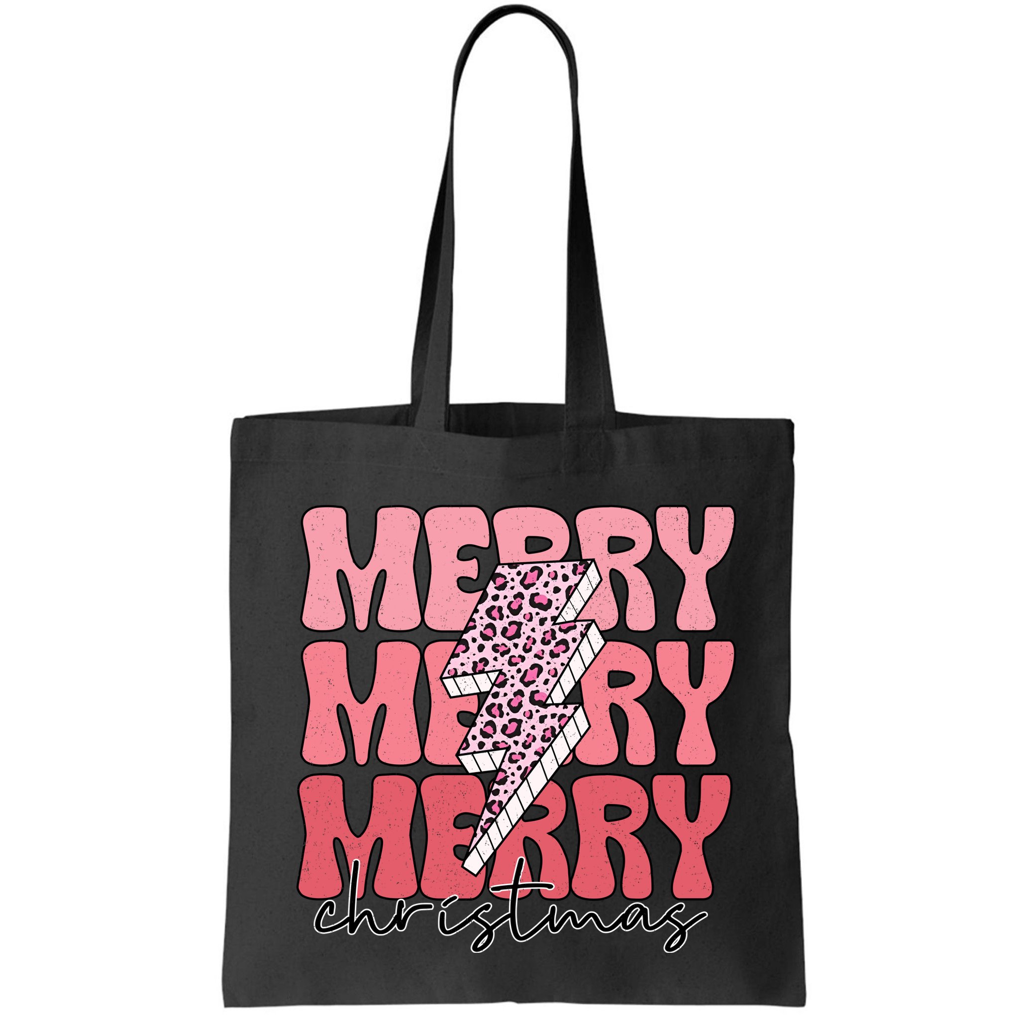 Merry Christmas Groovy Retro Lightning Bolt Bag