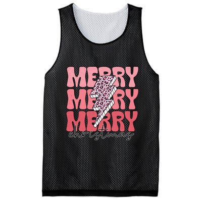 Merry Christmas Groovy Retro Lightning Bolt Mesh Reversible Basketball Jersey Tank