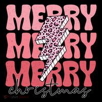 Merry Christmas Groovy Retro Lightning Bolt Poster