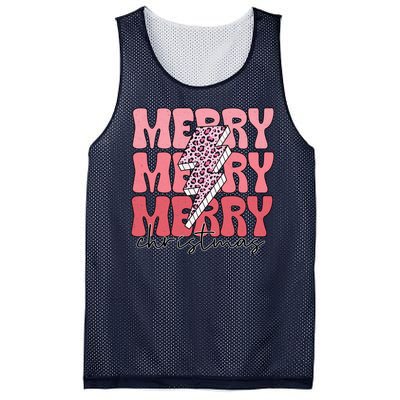 Merry Christmas Groovy Retro Lightning Bolt Mesh Reversible Basketball Jersey Tank