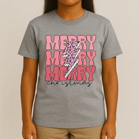 Merry Christmas Groovy Retro Lightning Bolt T-Shirt