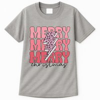 Merry Christmas Groovy Retro Lightning Bolt Tall T-Shirt