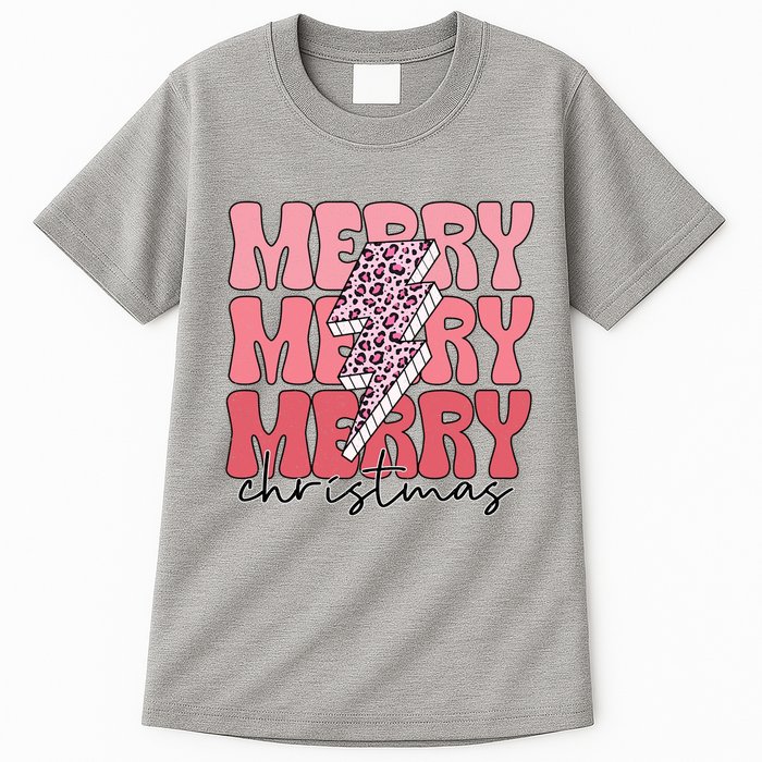 Merry Christmas Groovy Retro Lightning Bolt Tall T-Shirt