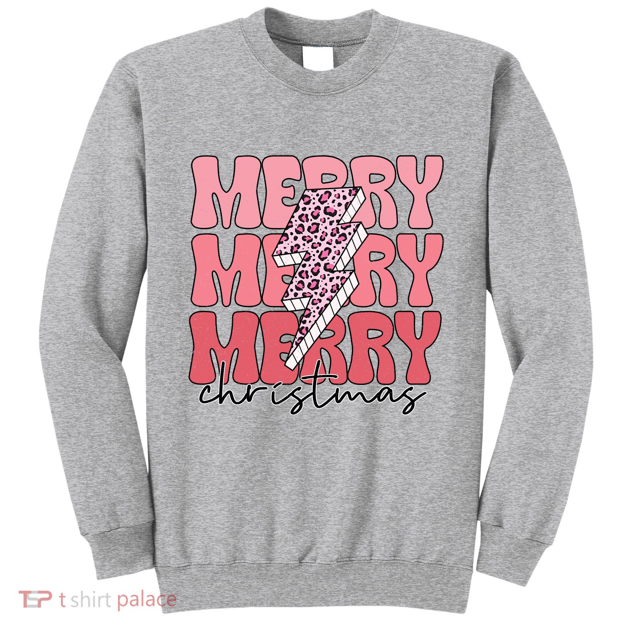 Merry Christmas Groovy Retro Lightning Bolt Tall Sweatshirt
