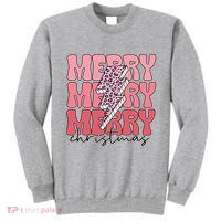Merry Christmas Groovy Retro Lightning Bolt Tall Sweatshirt