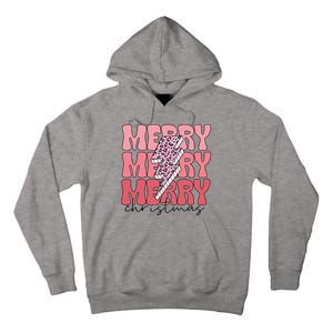 Merry Christmas Groovy Retro Lightning Bolt Tall Hoodie