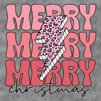 Merry Christmas Groovy Retro Lightning Bolt Womens T-Shirt