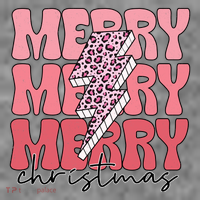 Merry Christmas Groovy Retro Lightning Bolt Women's V-Neck T-Shirt
