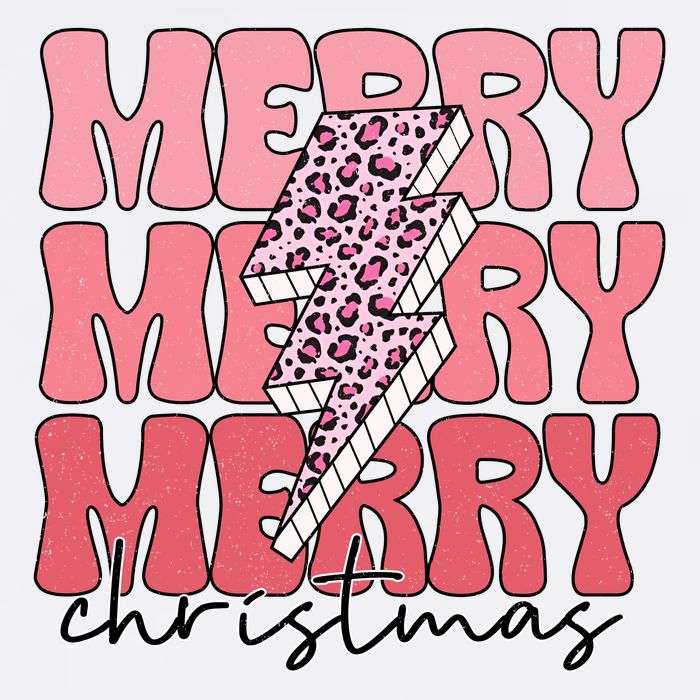 Merry Christmas Groovy Retro Lightning Bolt Garment-Dyed Sweatshirt