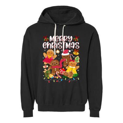 Merry Christmas Gingerbread Cookies Garment-Dyed Fleece Hoodie