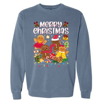 Merry Christmas Gingerbread Cookies Garment-Dyed Sweatshirt