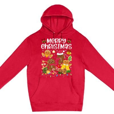 Merry Christmas Gingerbread Cookies Premium Pullover Hoodie