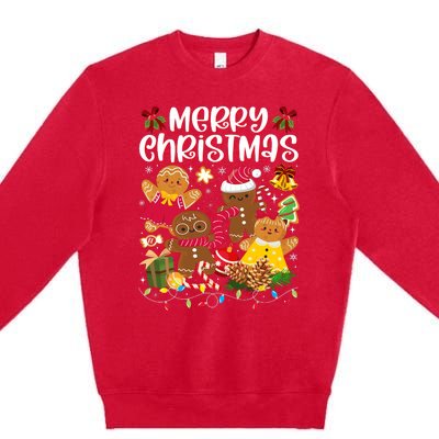 Merry Christmas Gingerbread Cookies Premium Crewneck Sweatshirt