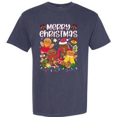 Merry Christmas Gingerbread Cookies Garment-Dyed Heavyweight T-Shirt