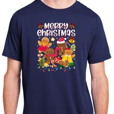 Merry Christmas Gingerbread Cookies Adult ChromaSoft Performance T-Shirt