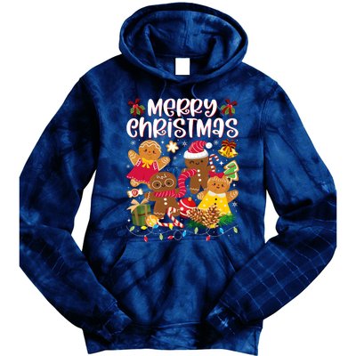 Merry Christmas Gingerbread Cookies Tie Dye Hoodie