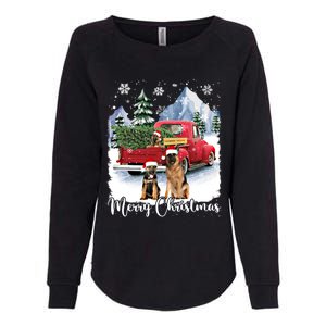 Merry Christmas Ger Shepherds Santa Red Truck Xmas Tree Gift Womens California Wash Sweatshirt