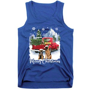 Merry Christmas Ger Shepherds Santa Red Truck Xmas Tree Gift Tank Top