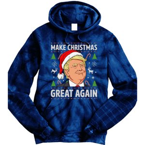 Make Christmas Great Again Funny Trump Ugly Christmas Tie Dye Hoodie