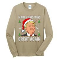 Make Christmas Great Again Funny Trump Ugly Christmas Tall Long Sleeve T-Shirt