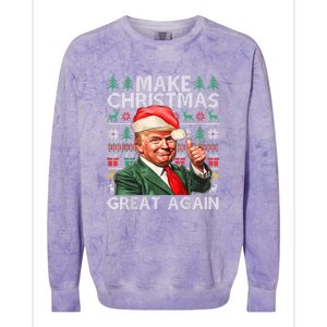 Make Christmas Great Again Funny Trump Xmas Snow Pajama Ugly Colorblast Crewneck Sweatshirt