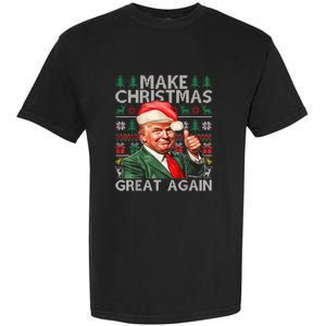 Make Christmas Great Again Funny Trump Xmas Snow Pajama Ugly Garment-Dyed Heavyweight T-Shirt