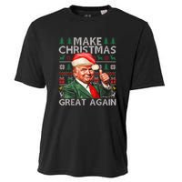 Make Christmas Great Again Funny Trump Xmas Snow Pajama Ugly Cooling Performance Crew T-Shirt