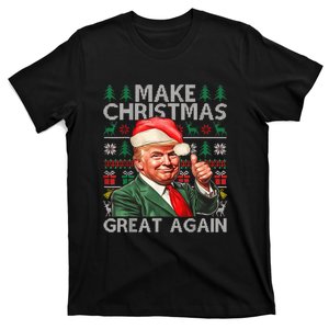 Make Christmas Great Again Funny Trump Xmas Snow Pajama Ugly T-Shirt